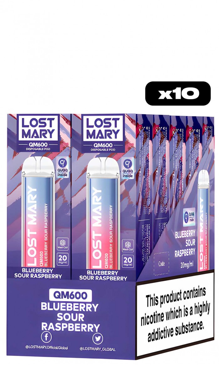 Caixa x 10 Lost Mary QM600 - Blueberry Sour Raspberry