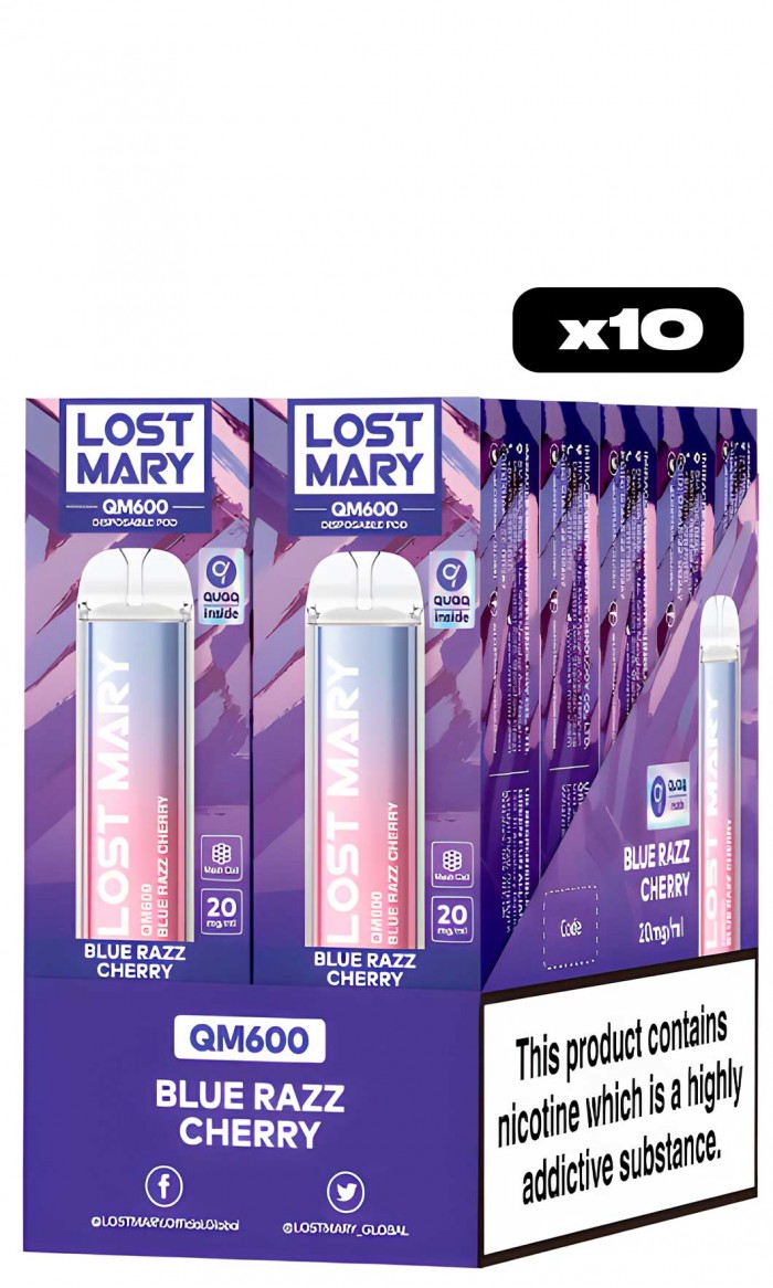 Caixa x 10 Lost Mary QM600 - Blue Razz Cherry